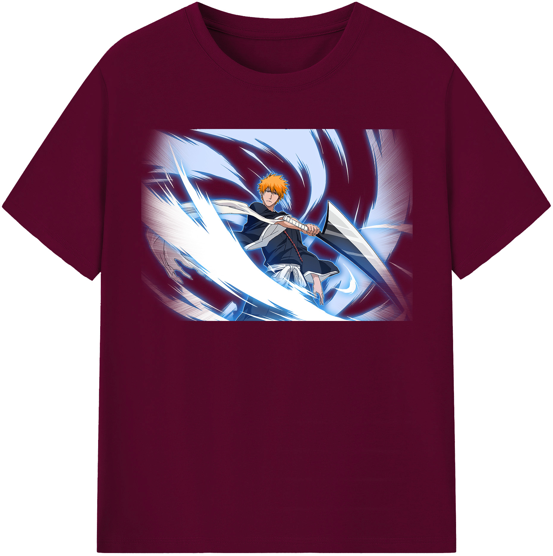 （画像用） ブリーチ 黒崎一護（くろさき いちご）BLEACH Kurosaki Ichigo レディースカジュアルプリントTシャツ（綿100％）